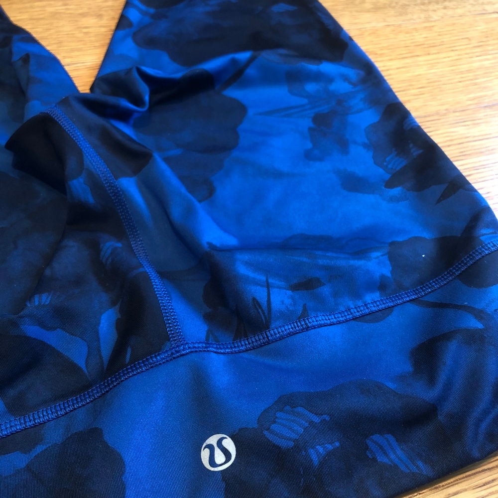 Lululemon Leggings | Floral Navy and Black Pattern - Picture 3 of 6